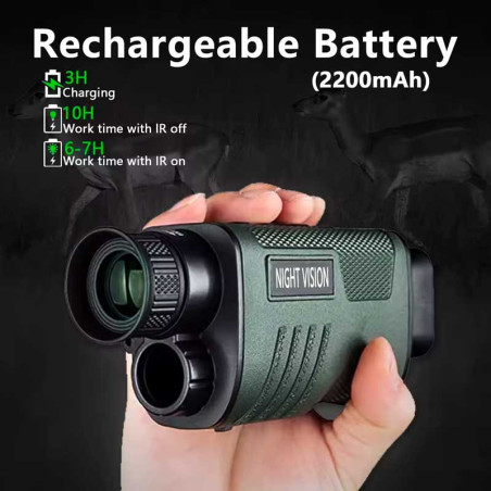 Cámara de visión nocturna Monocular, infrarroja HD de 1080P, Zoom de luz Digital 8X