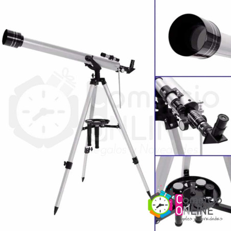 Telescopio Astronómico y terrestre F-90060 675X | barlow 3X + 3 oculares + inversor + filtro lunar