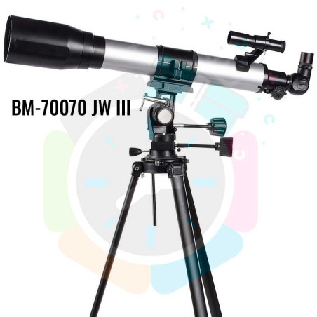 Telescopio astronómico BM-70070 JWIII PRO con Barlow 3x + soporte celular + set oculares