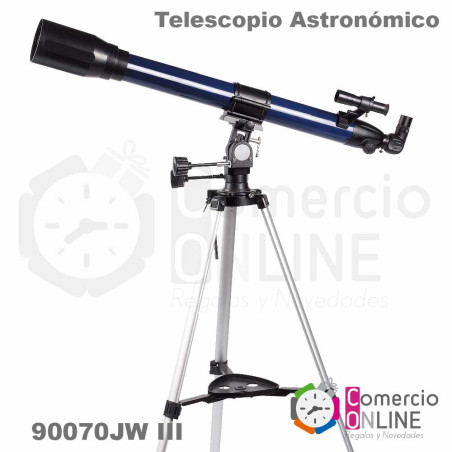 Telescopio astronómico 90070 JWIII PRO de 675 X con Barlow 3x + set oculares + adaptador celular