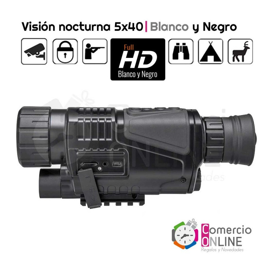 Cámara de visión nocturna 5x40 | Blanco y Negro | graba full HD