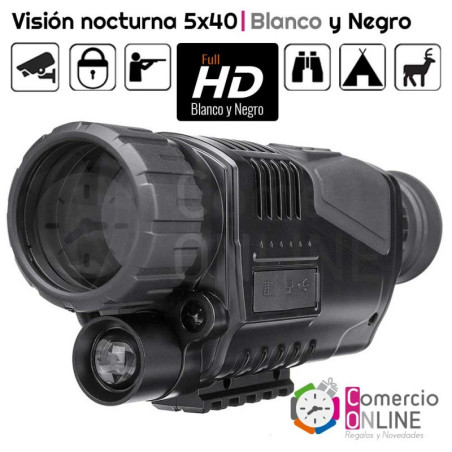 Cámara de visión nocturna 5x40 | Blanco y Negro | graba full HD