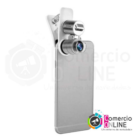 Mini microscopio para celular de 60x | resolución 4k + luz + luz ultravioleta